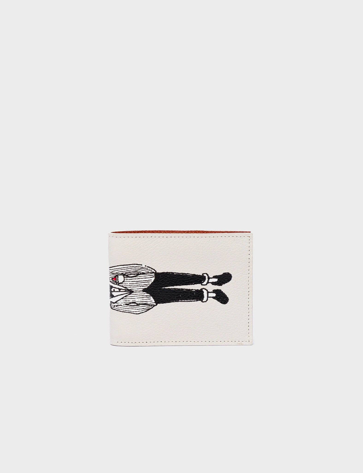 Felicia Cream Leather Bifold Wallet - Preppy Bird Print
