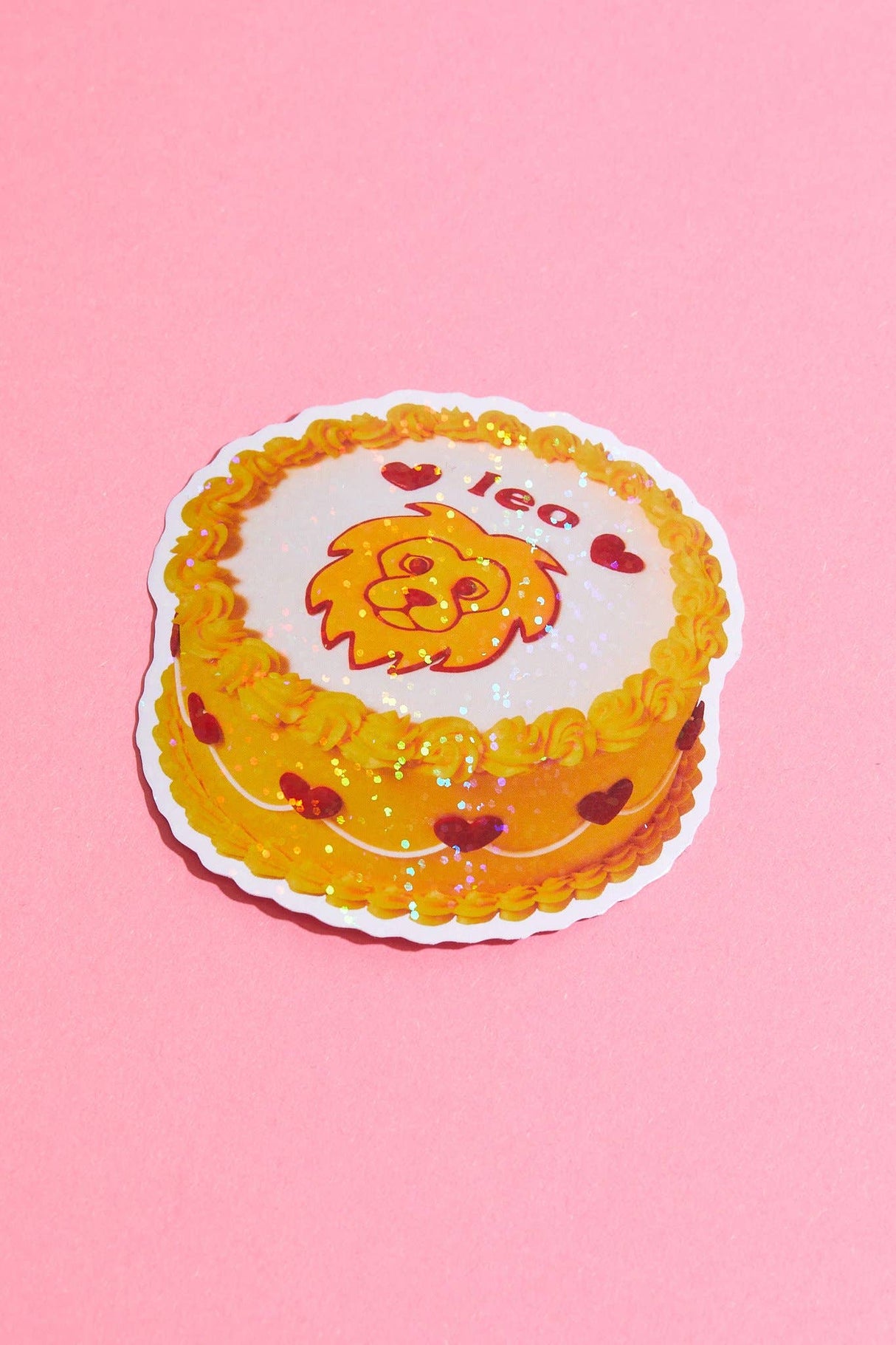 Leo Glitter Horoscope Cake Sticker