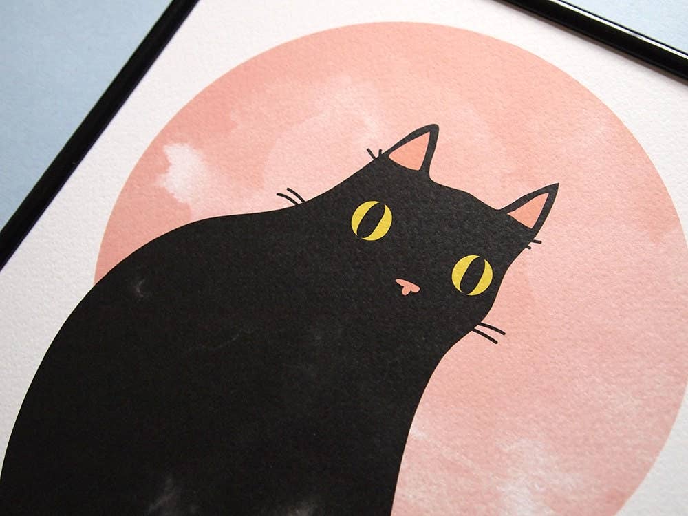 Salem Quote Black Cat Art Print
