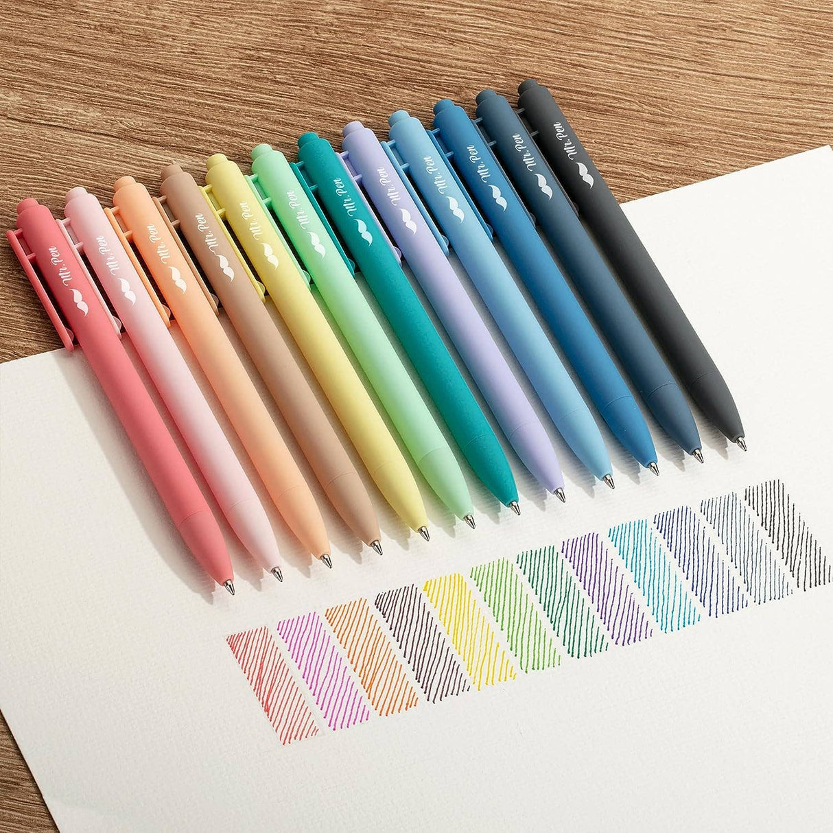 Fast Dry Retractable Gel Pens - 12 Pack