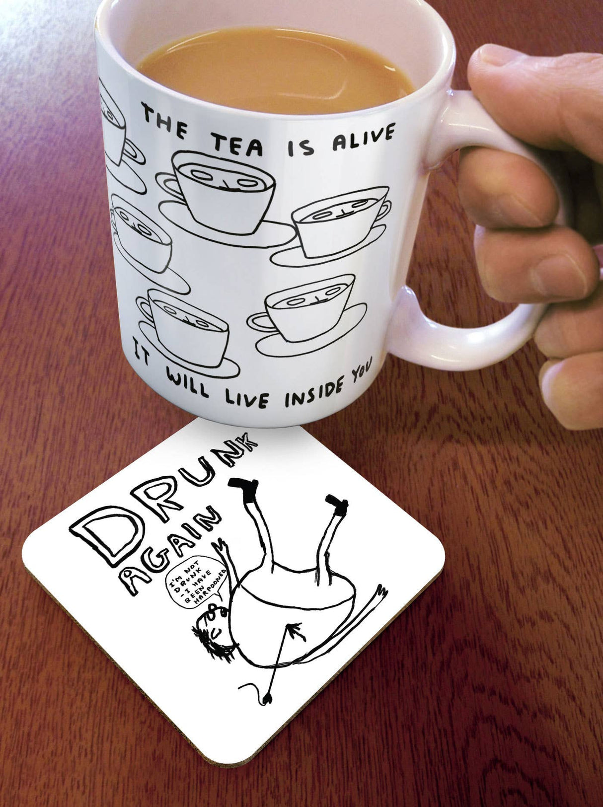 Drunk Again Art Coaster
