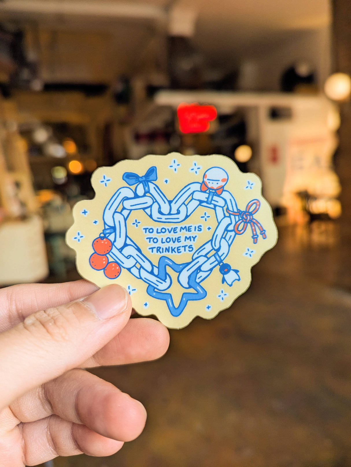 To Love Me Is to Love My Trinkets Vinyl Sticker