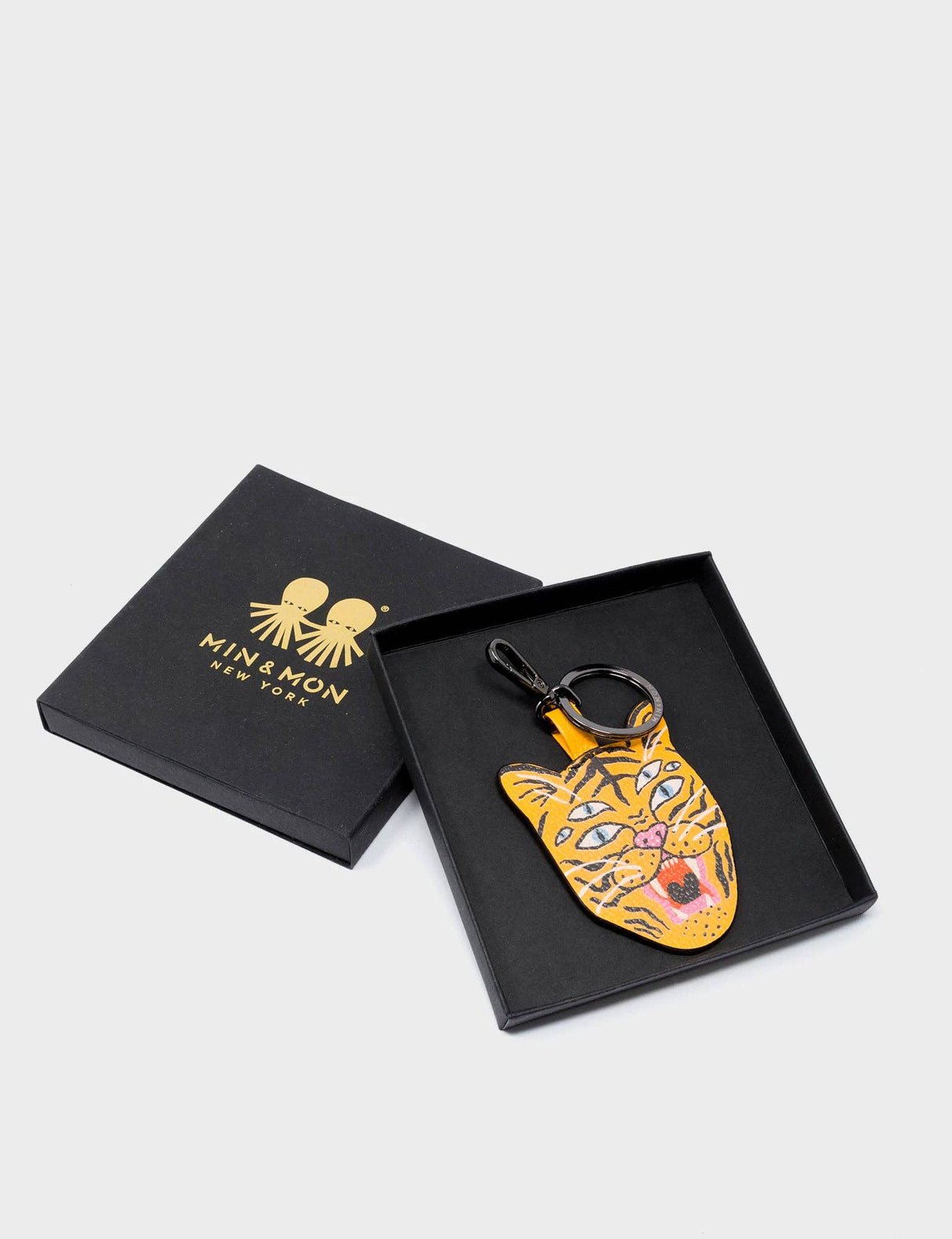 Happy Tiger - Marigold Leather Keychain