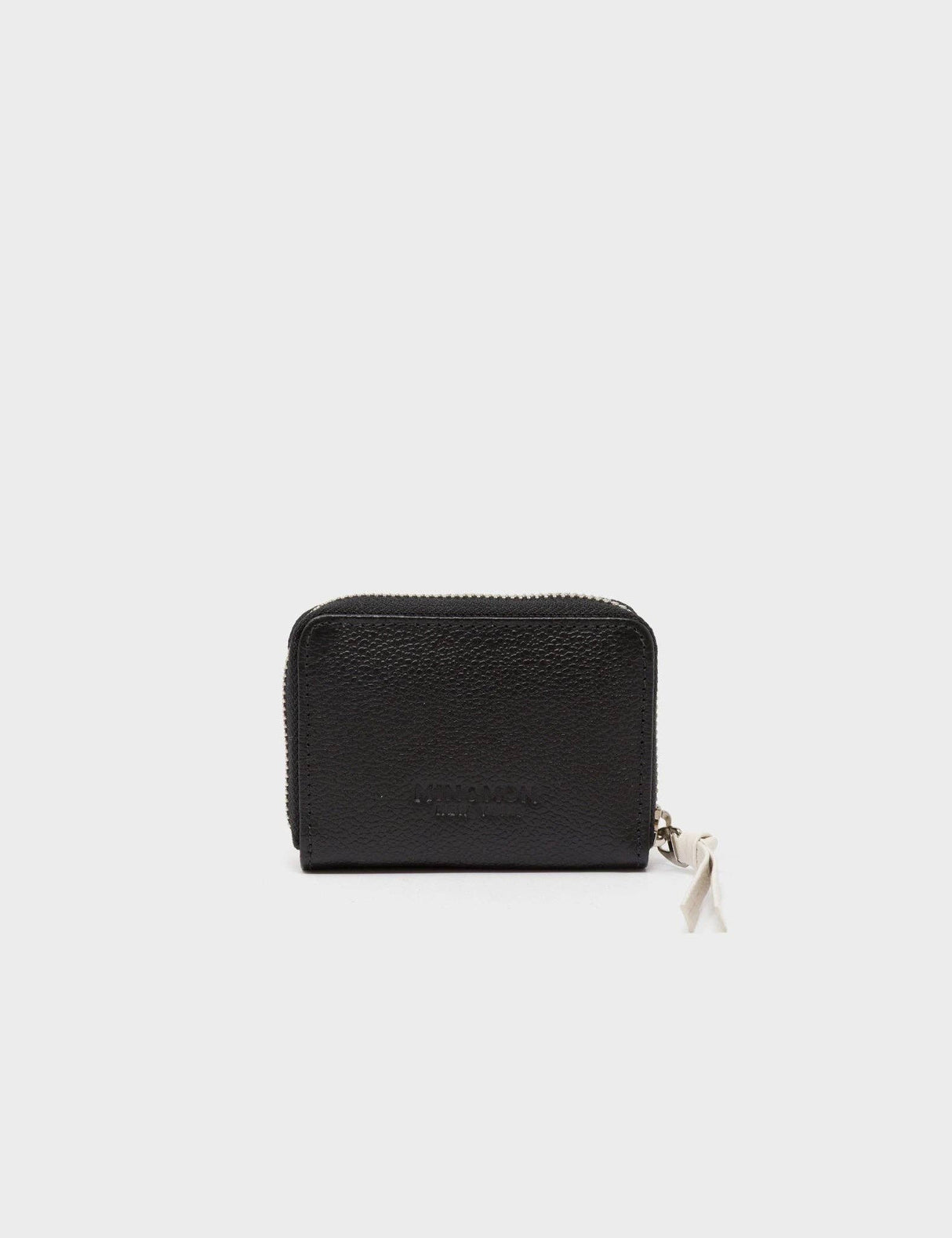 Frodo Black Leather Zip Around Wallet - Studs Pattern