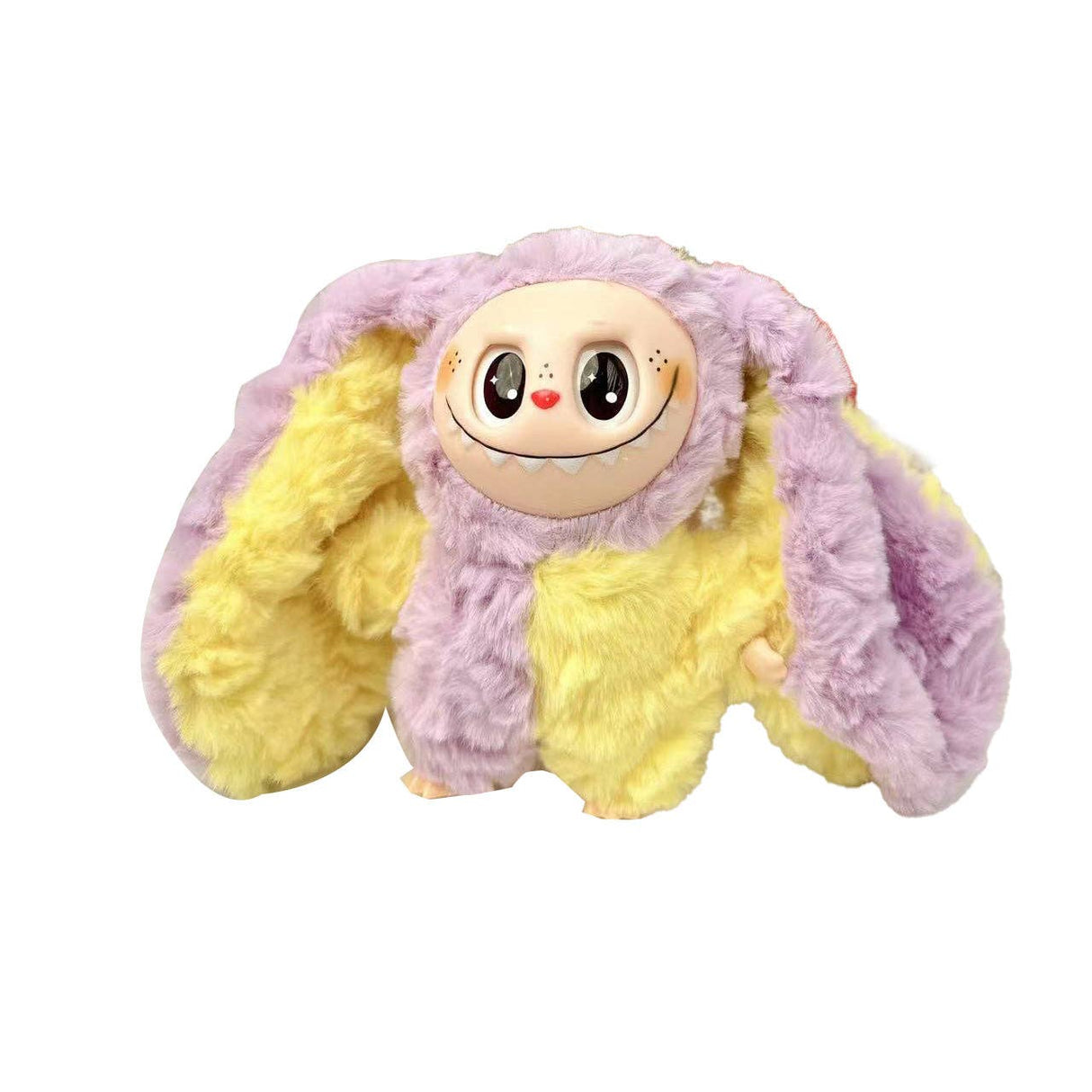 Lalabu Big Eared Vinyl Doll Keychain Sitting Plush Toy Soft Figure Charm for Bags and Keys