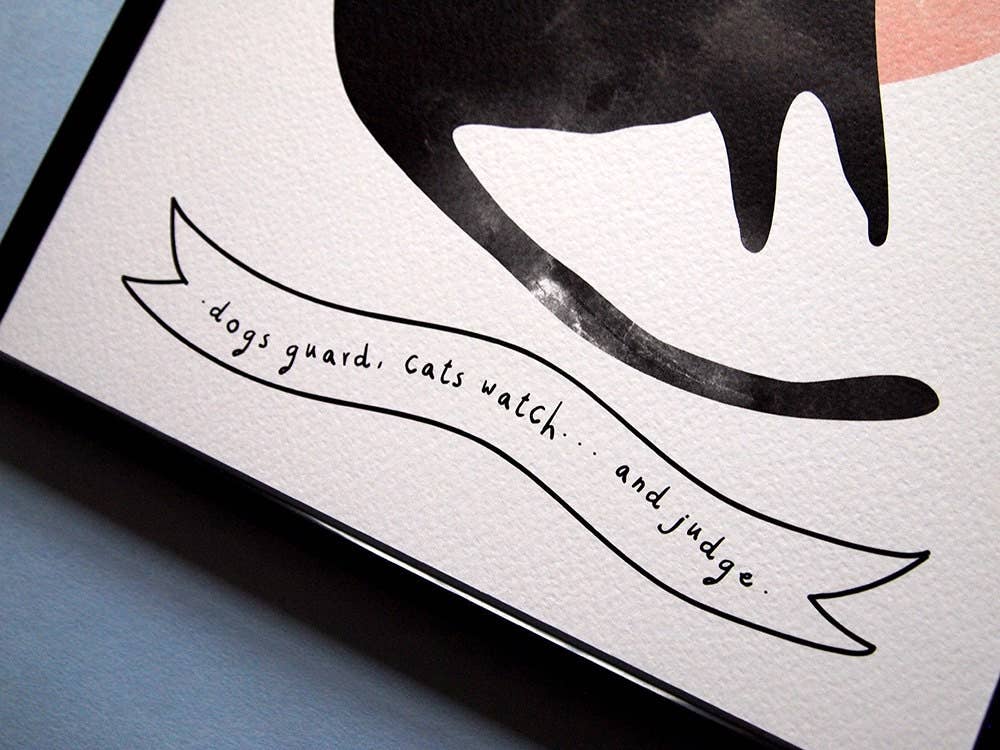 Salem Quote Black Cat Art Print