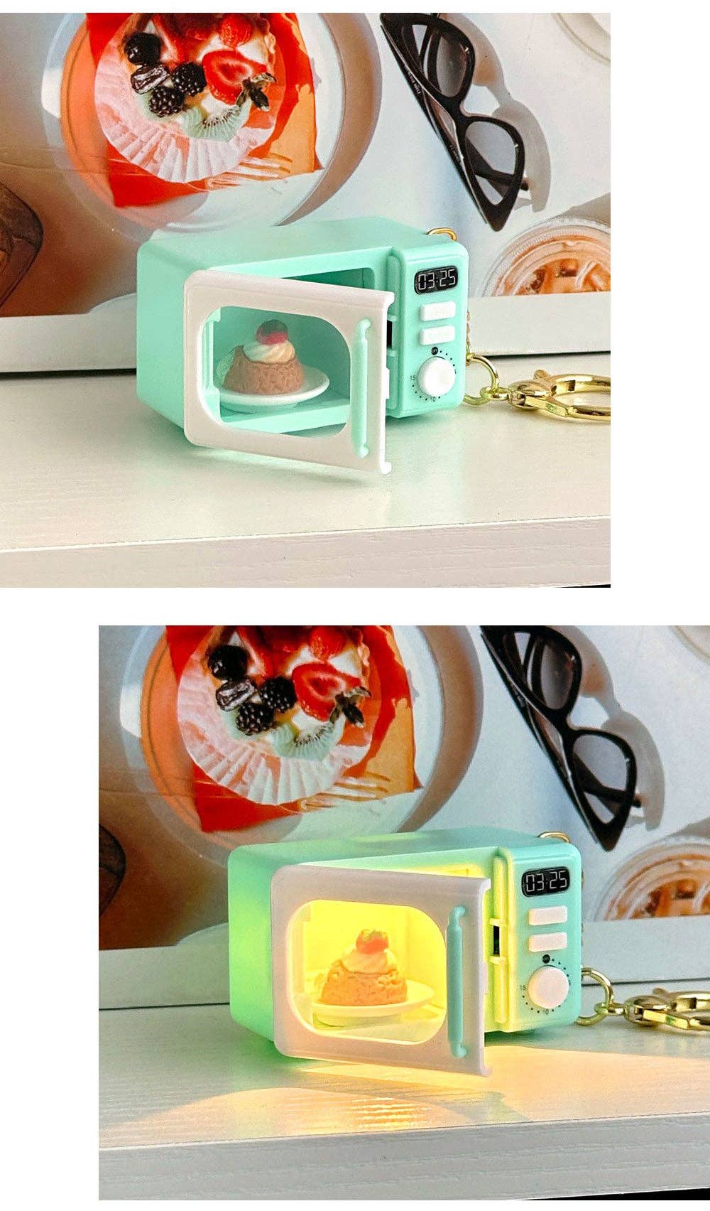 Mini Microwave Keychain Light & Sound Toy