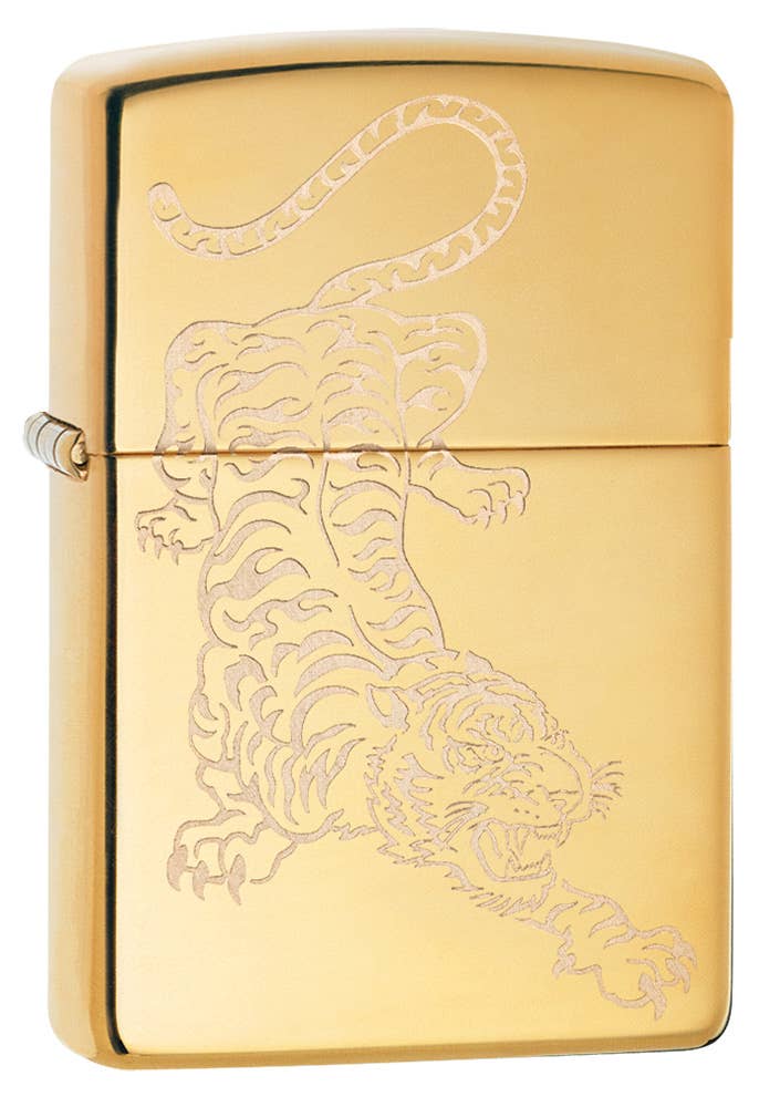 Gold Tiger Lighter by Zippo