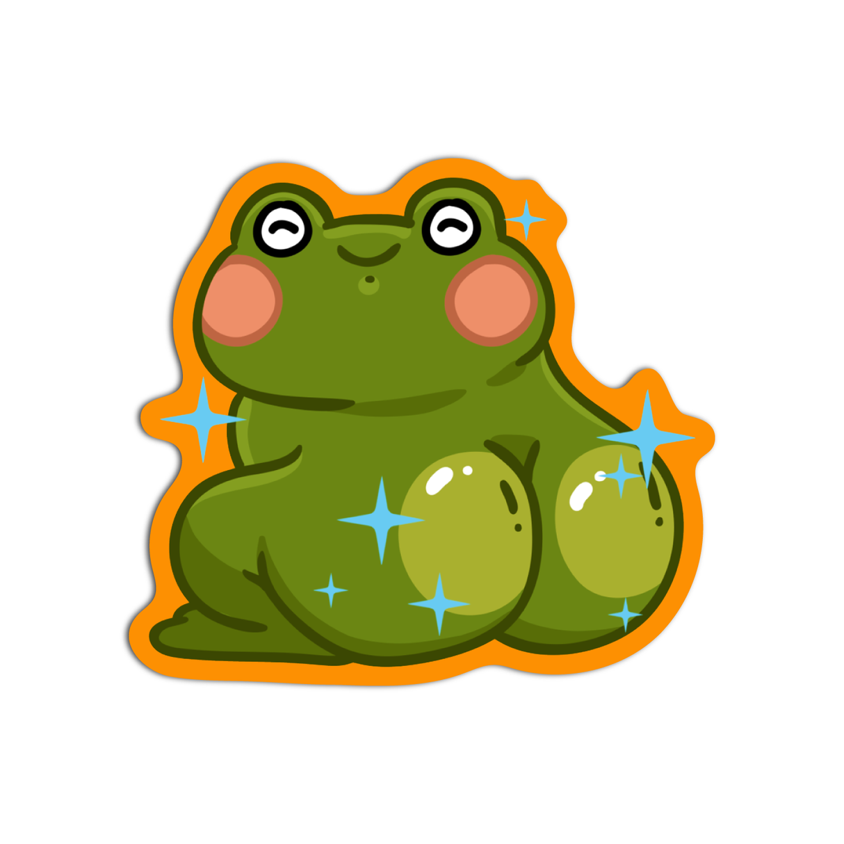Kawaii Shiny Frog Bum Waterproof Sticker