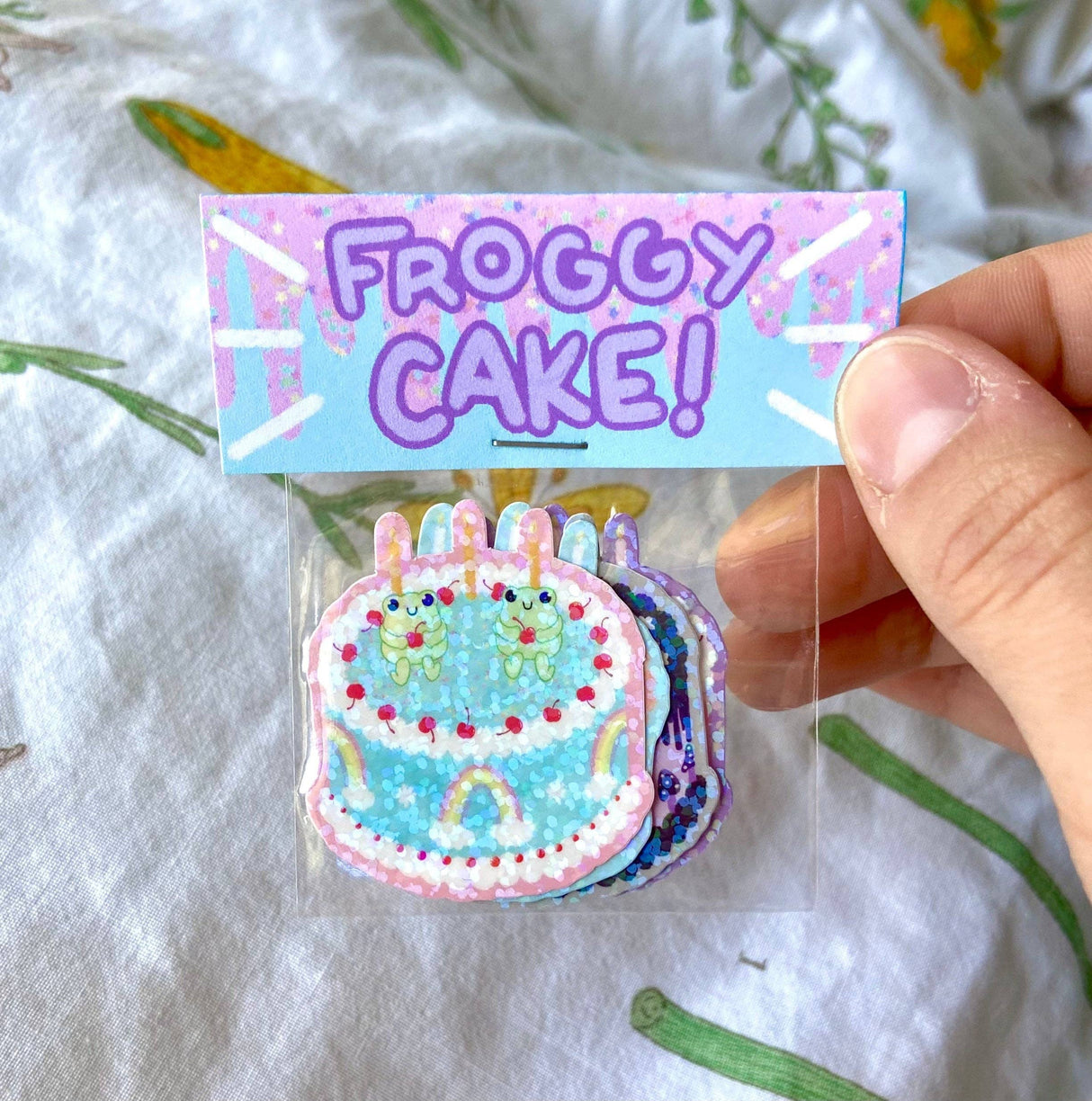 Mini Froggy Cake Sparkle Sticker Packs