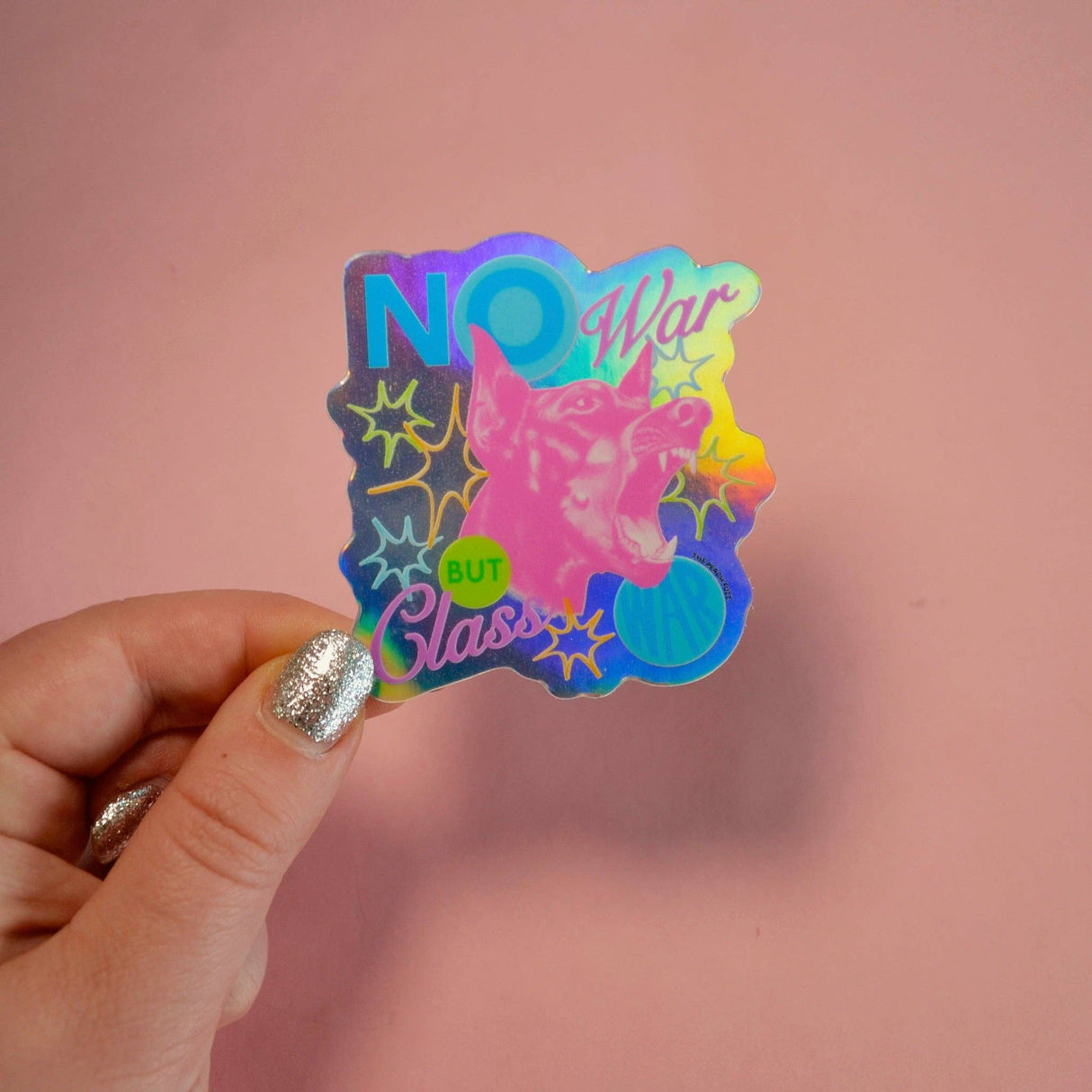 No War But Class War Holographic Sticker