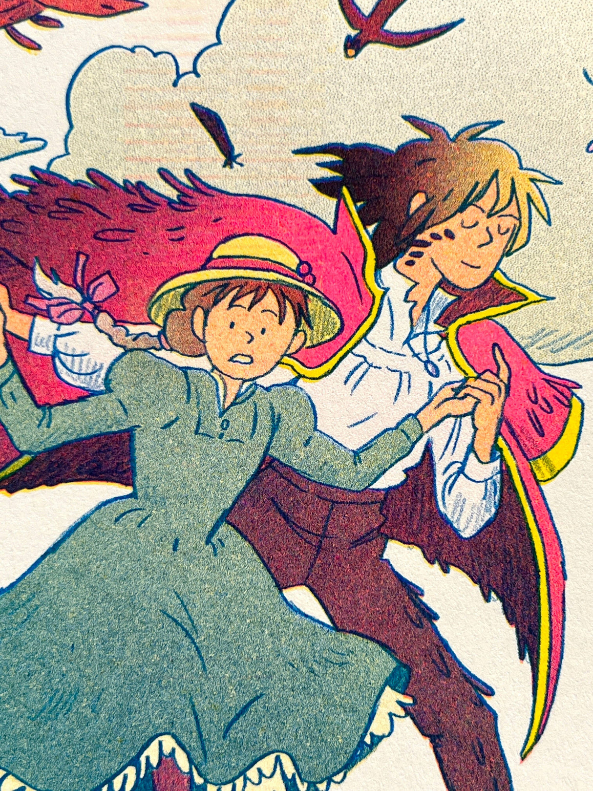 Howl's Moving Castle Small Riso Print