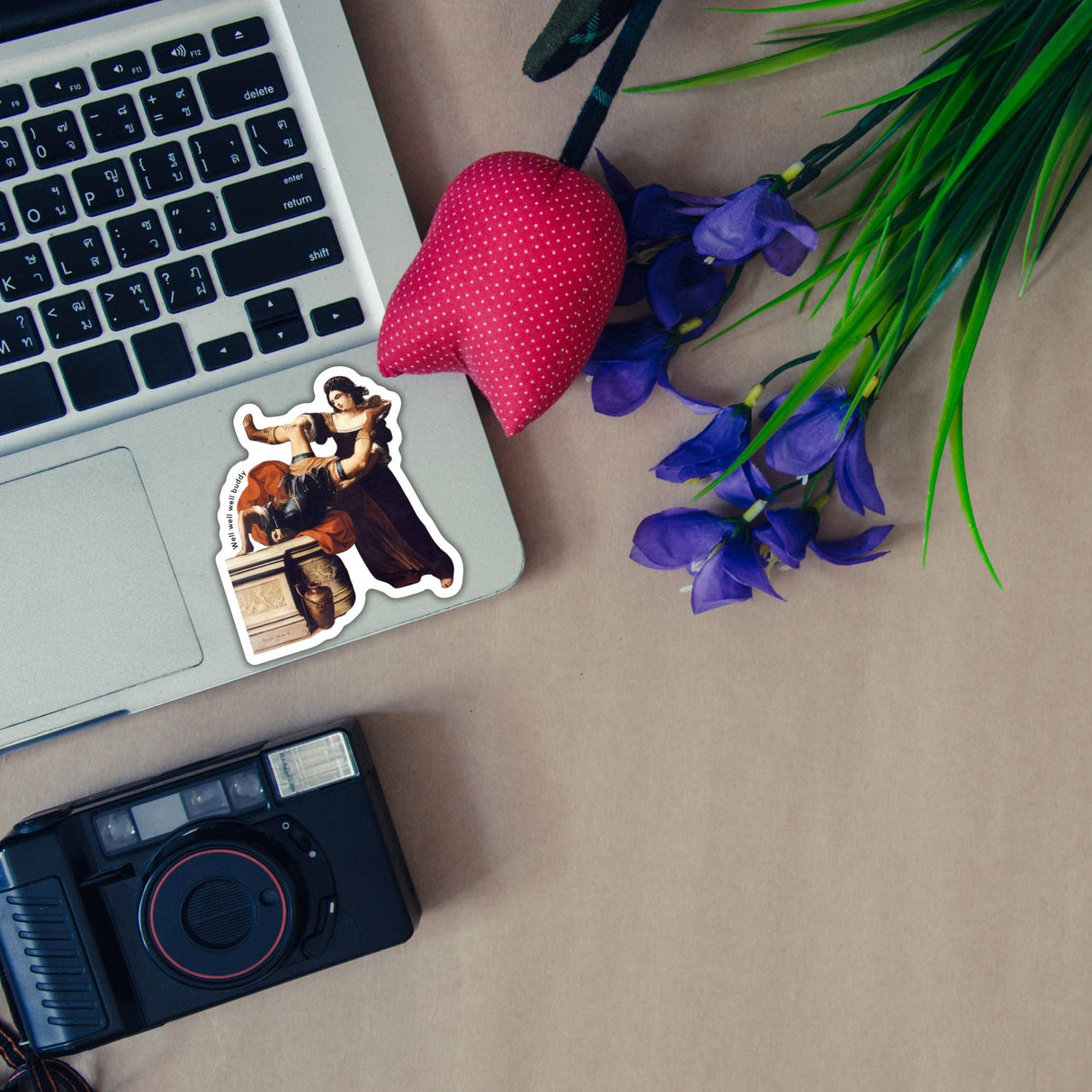 Well Well Well Buddy Timoclea Feminist Painting Sticker