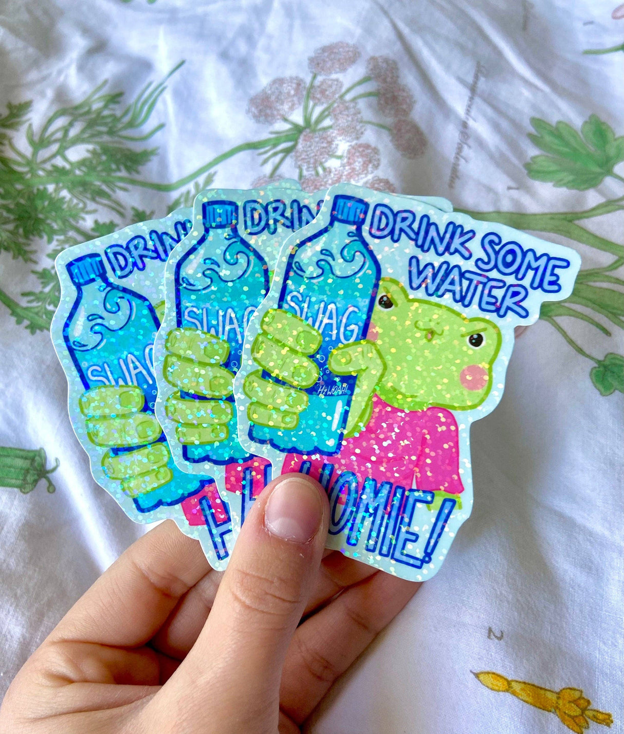 Drink Some Water Homie Frog Sticker