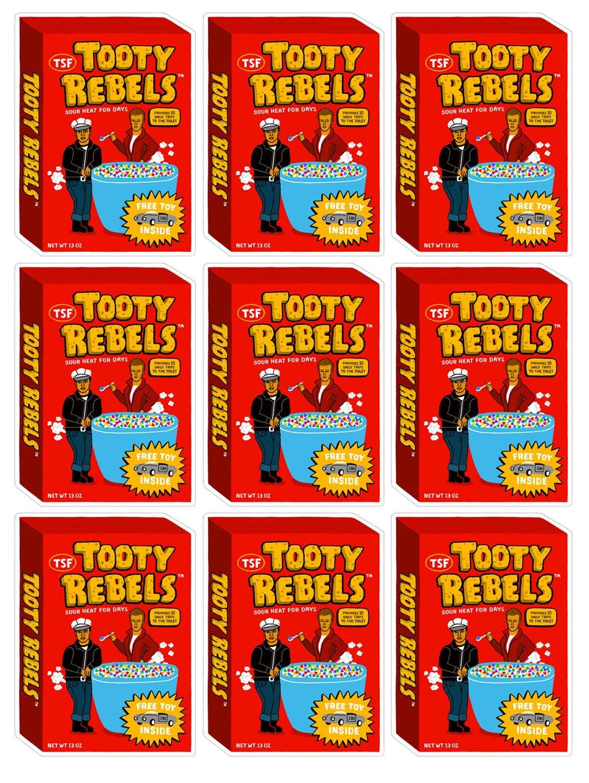 Tooty Rebels Vinyl Sticker By Colin Walsh