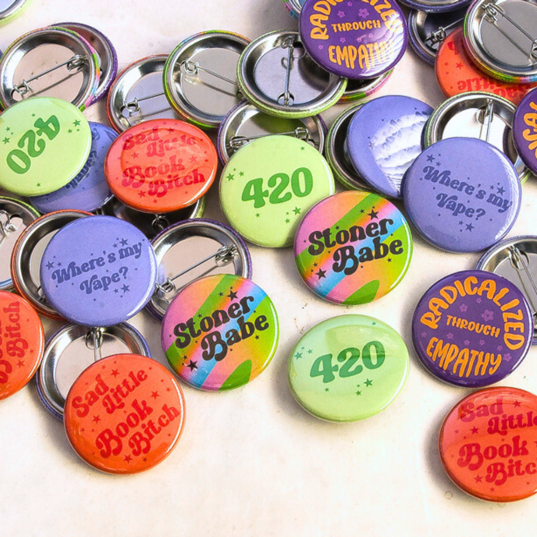 Stoner Babe Pinback Button