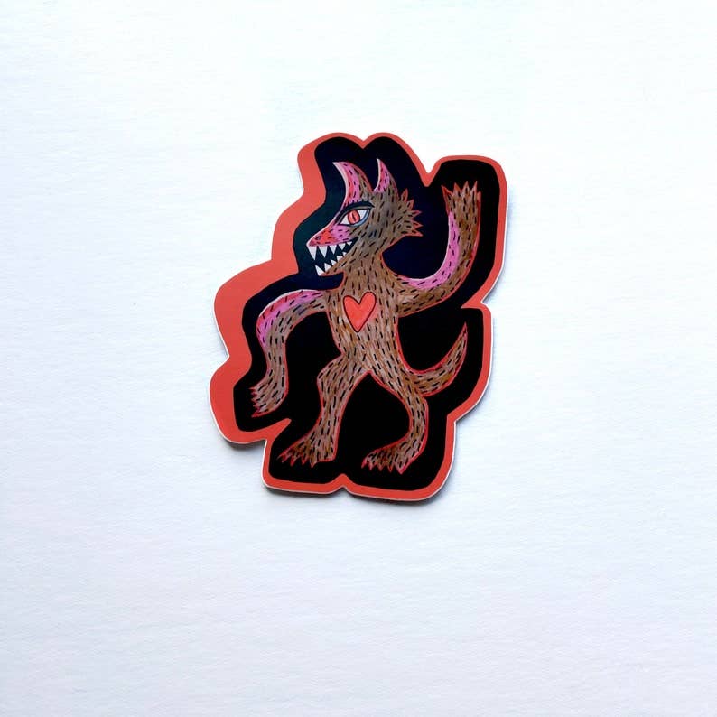 Love Werewolf Vinyl Sticker