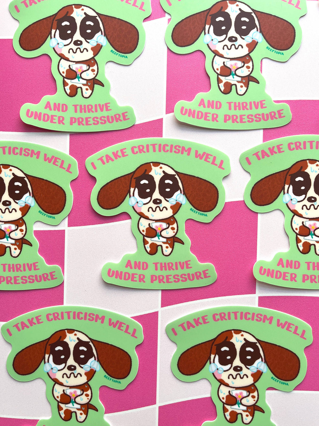 I Take Criticism Well Vinyl Sticker