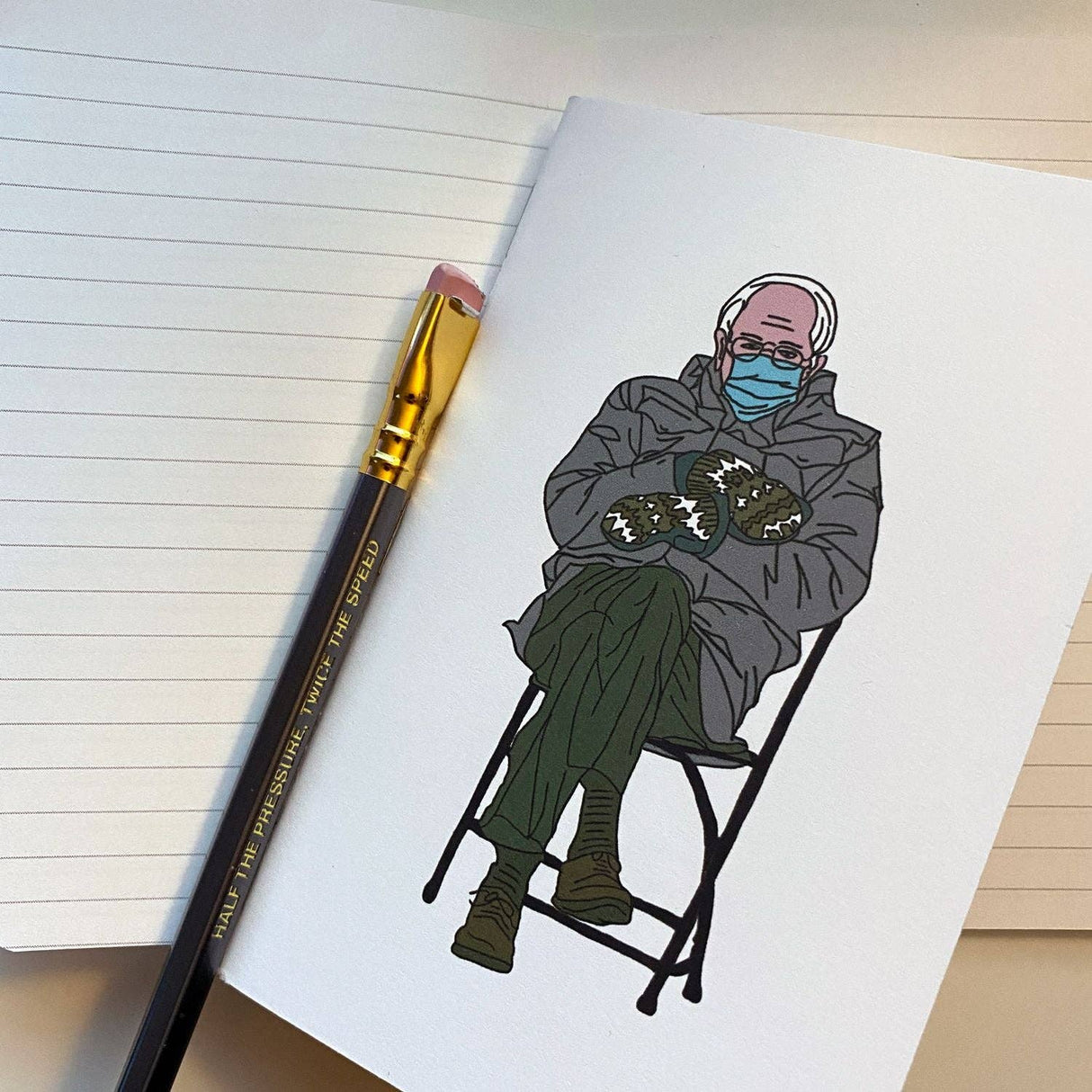 Bernie Sanders - Notebook - Viral Mittens Pocket Notebook