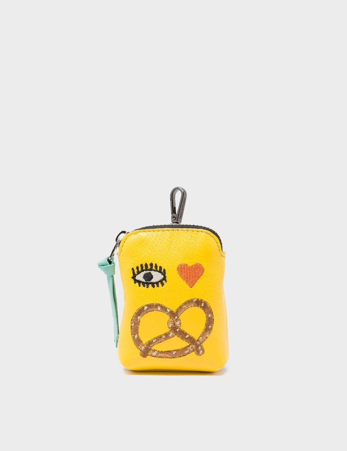 Balloon Yellow Leather Keychain Eye Love New York Florence Pouch Charm