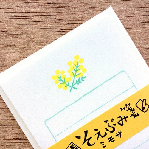 Yellow Flower Mimosa Mini Japanese Mino Washi Letter Writing Set