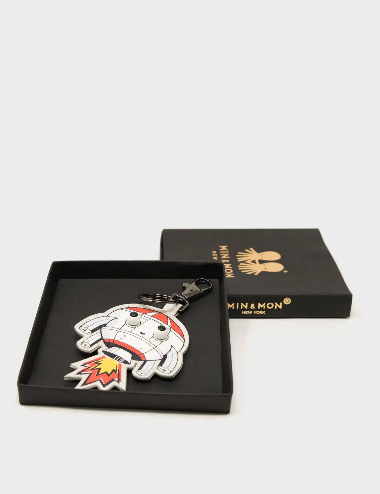 Helia Rocketship Bag Charm Leather Keychain