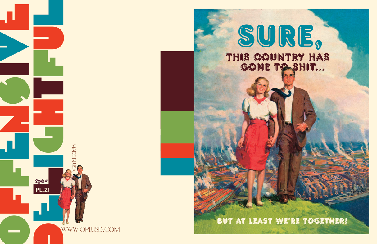 THIS COUNTRY couple, love, political greeting card