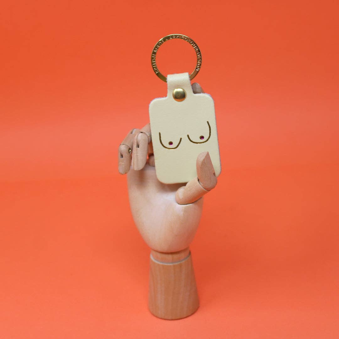 Leather Boobs Key Fob