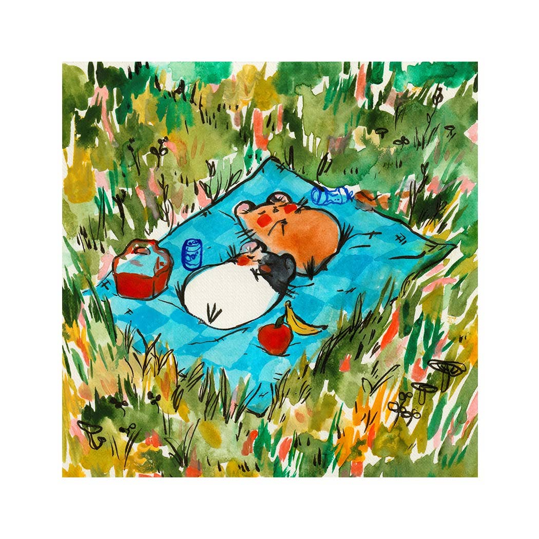 Print - "Picnic Hams": 5x5 Inches