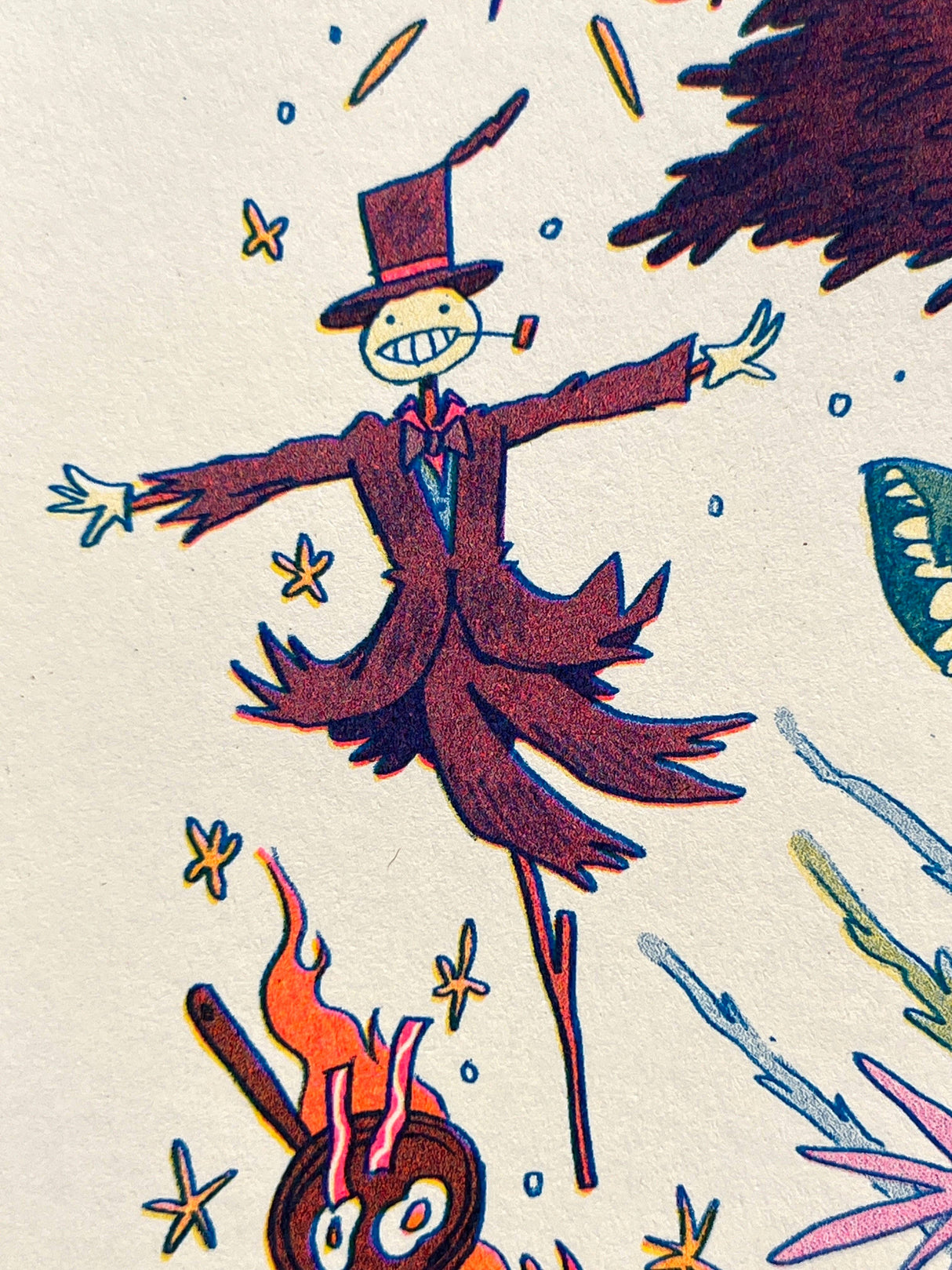 Howl's Moving Castle Small Riso Print