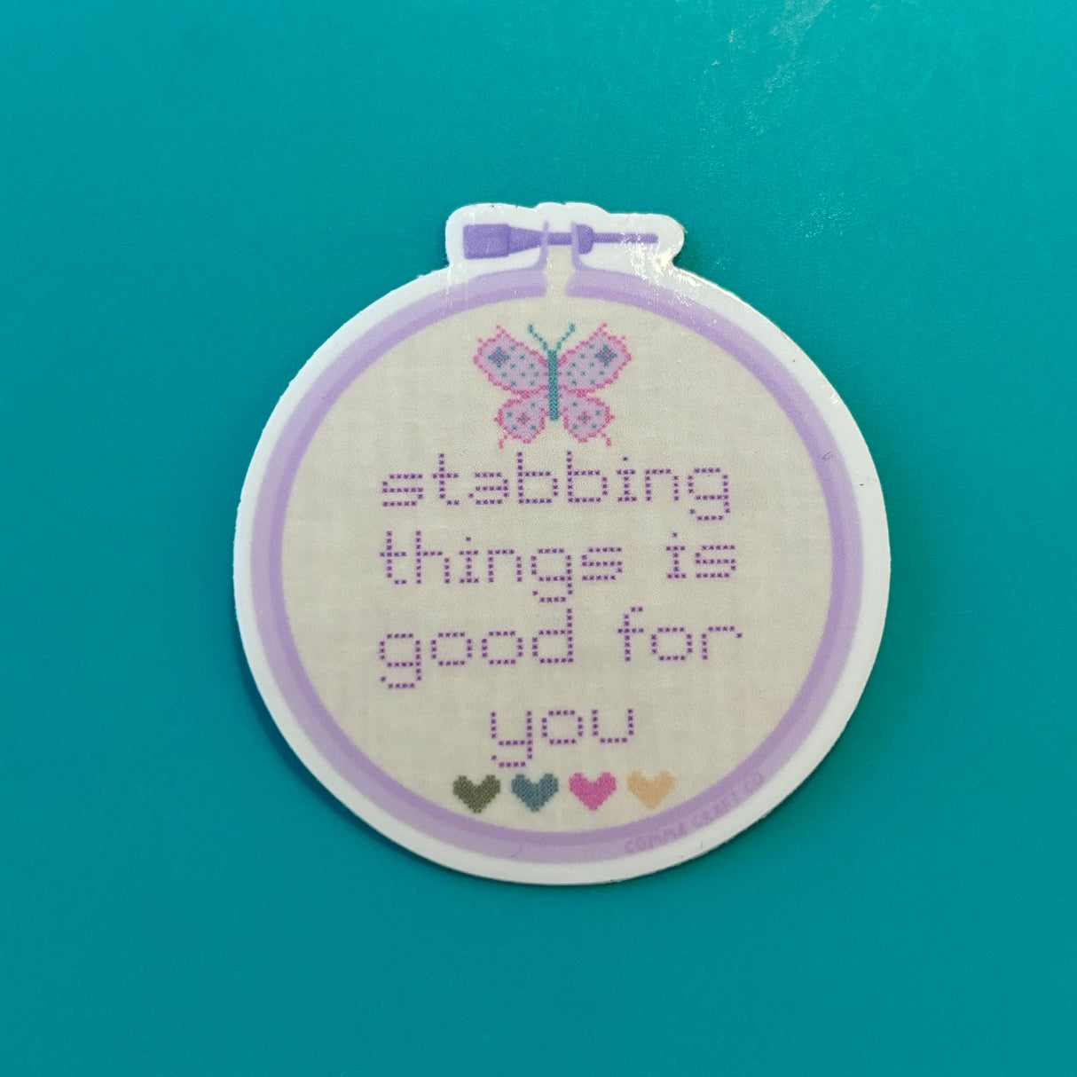 Stabbing Things is Good For You Embroidery Cross Stitch Sticker