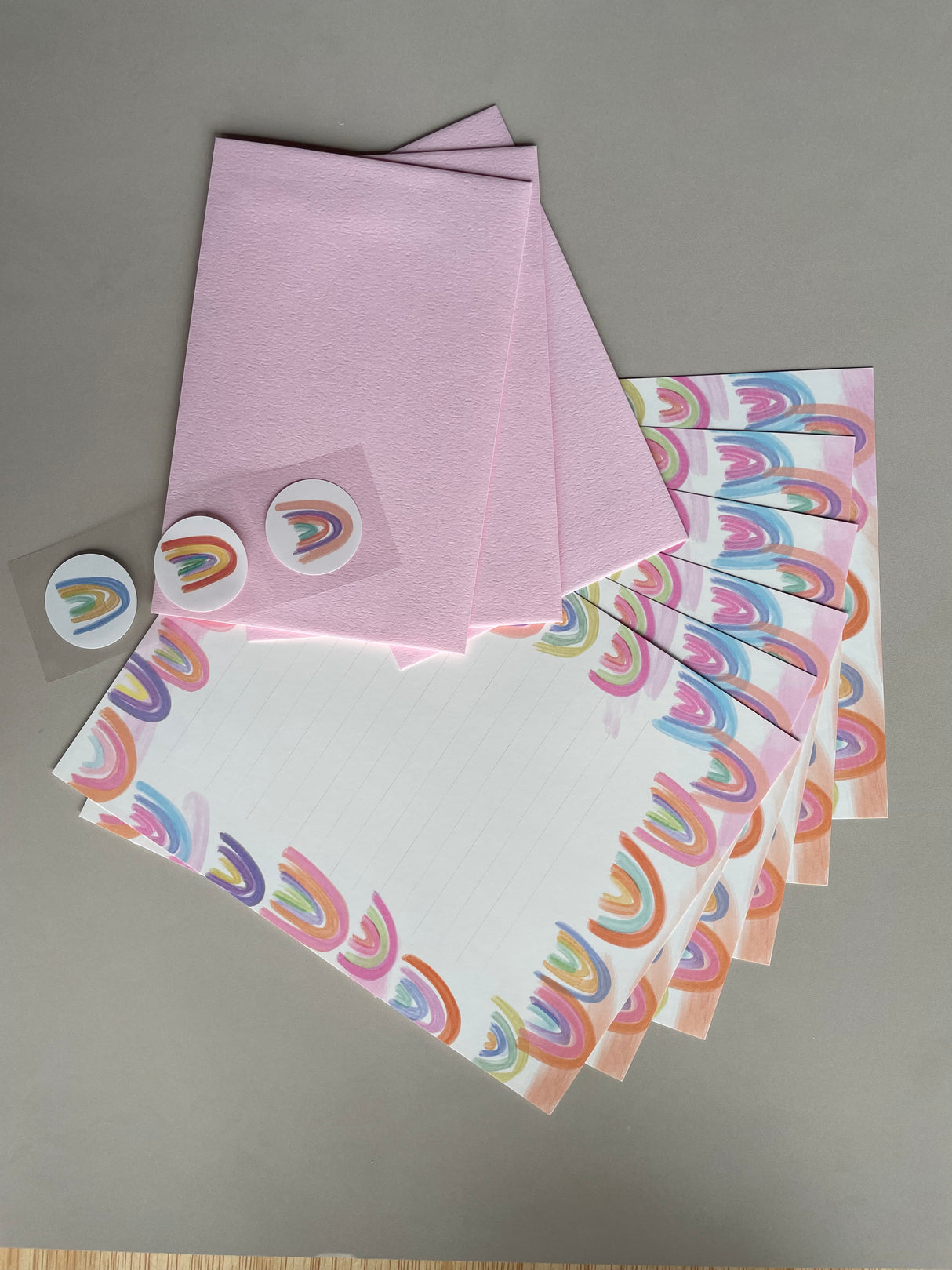 Japanese Letter Set Pastel Rainbows