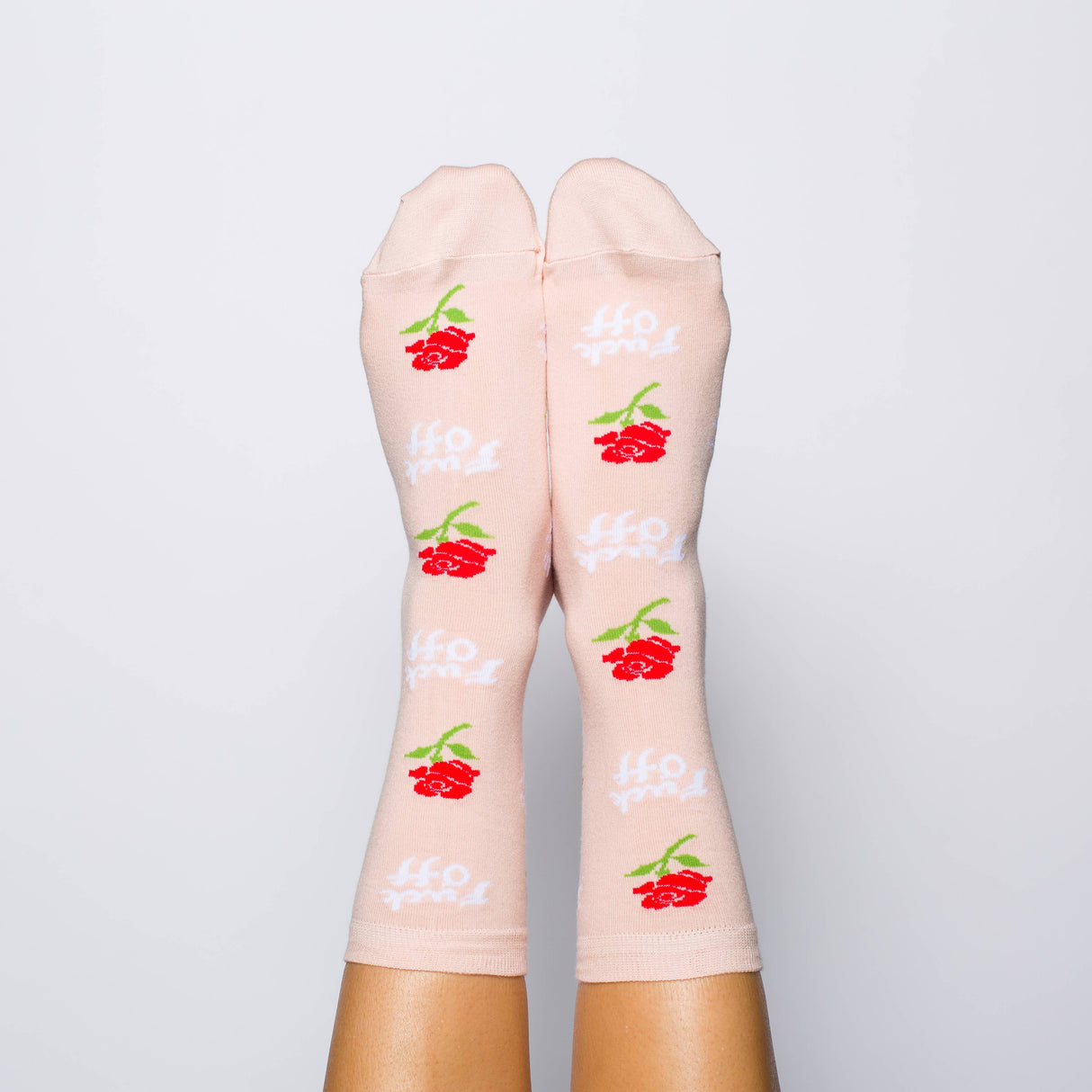 Fuck Off Rose Crew Flower Women's Socks
