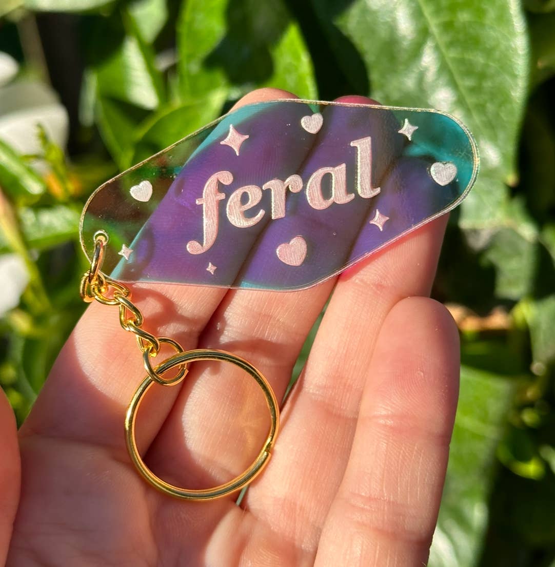 Feral Iridescent Motel Acrylic Keychain