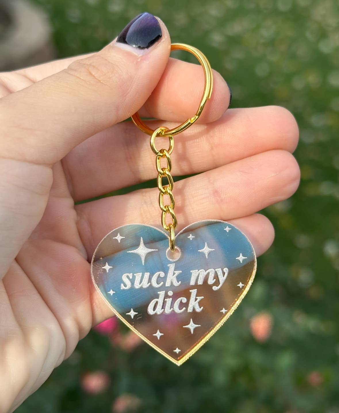 Suck My Dick Iridescent Acrylic Keychain