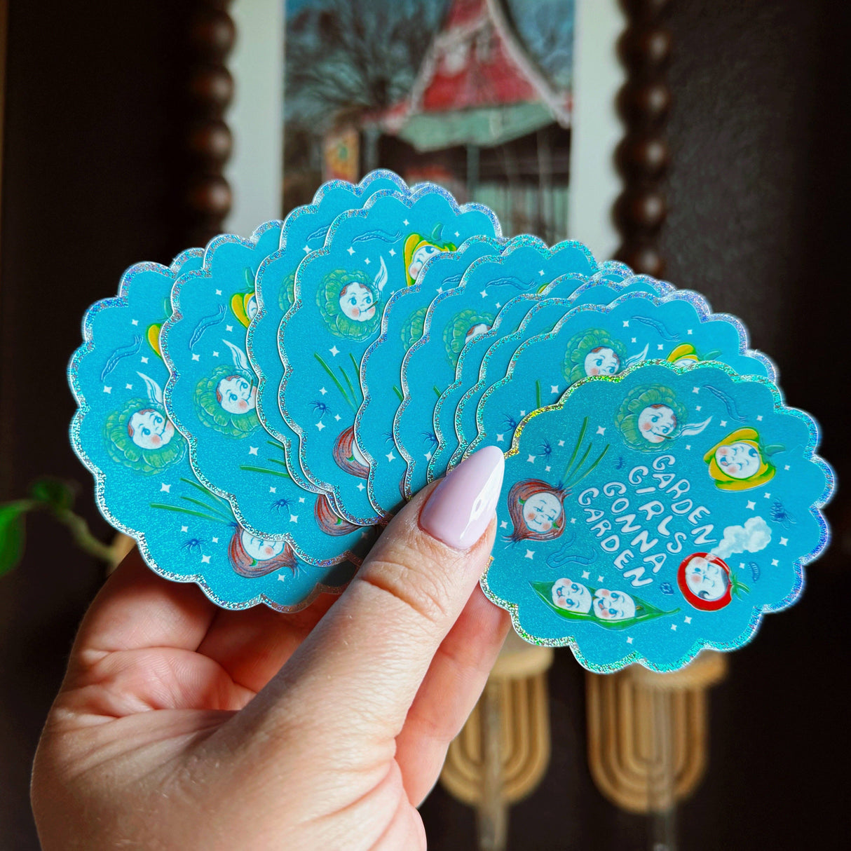 Garden Girls Glitter Sticker