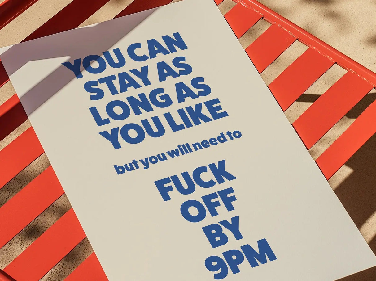 Fuck Off By 9Pm Wall Art Print