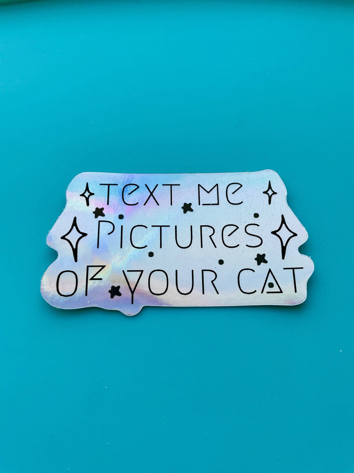 Text Me Pictures of Your Cat Holo Sticker