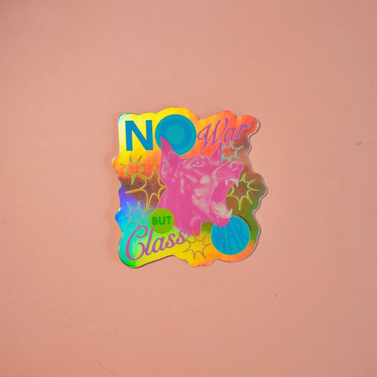 No War But Class War Holographic Sticker