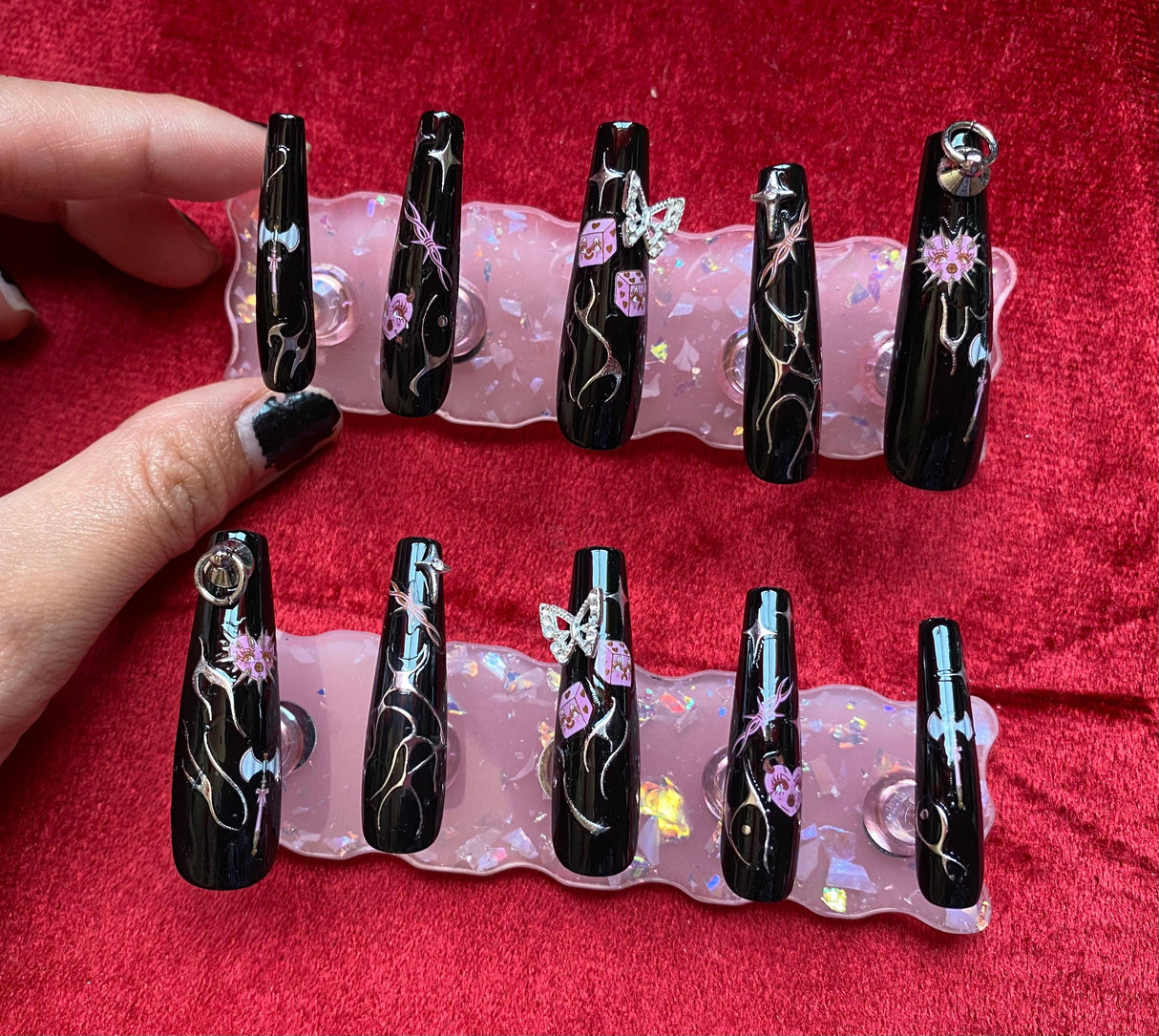 Bimbo and Goth Besties Nail Decal Stickers