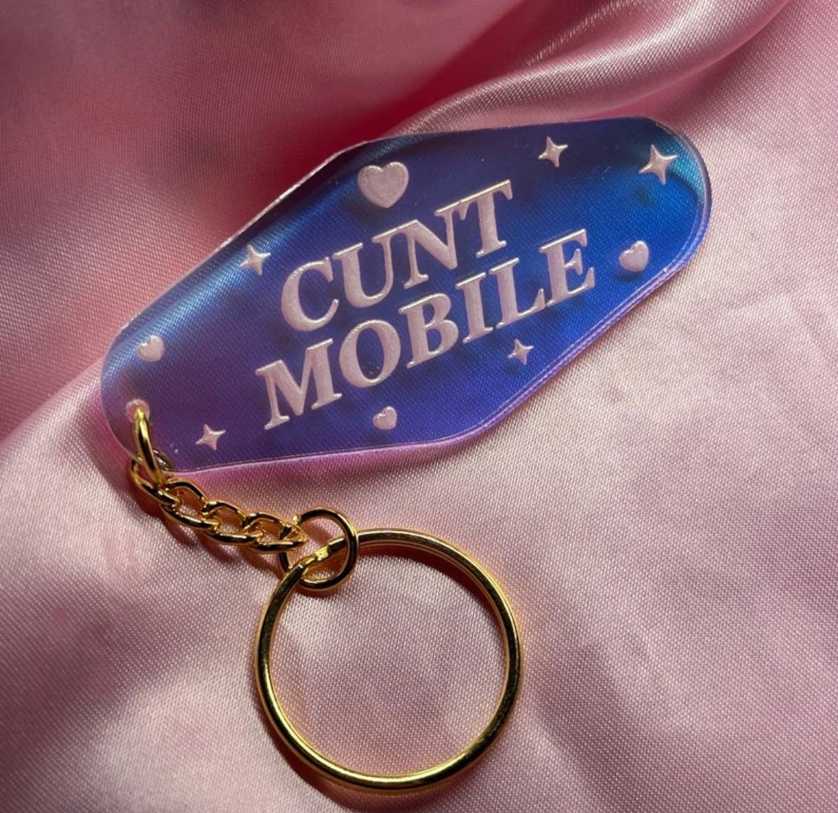 Cunt Mobile Motel Iridescent Keychain