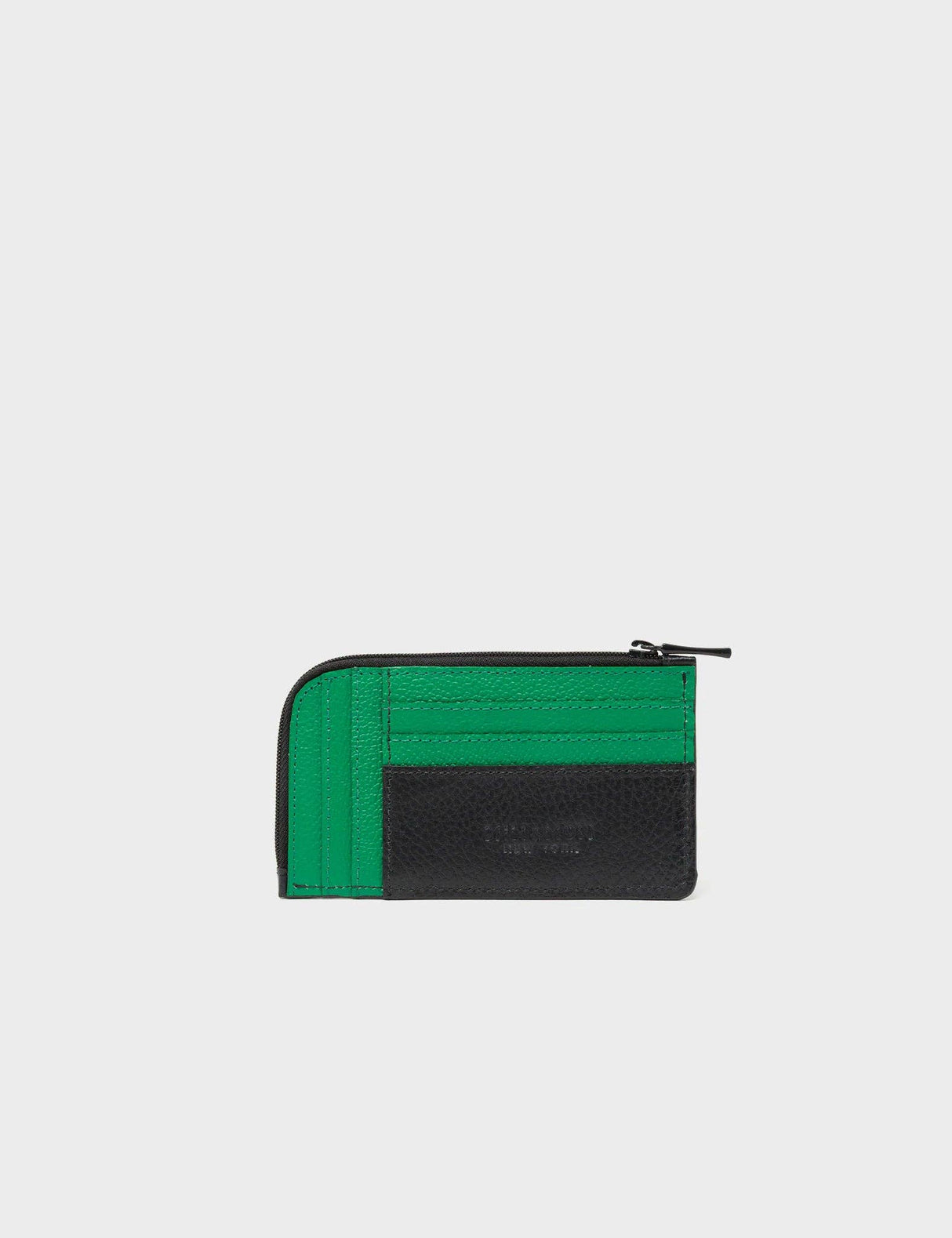 Fausto Black Leather Zip-around Cardholder - Floralia Print