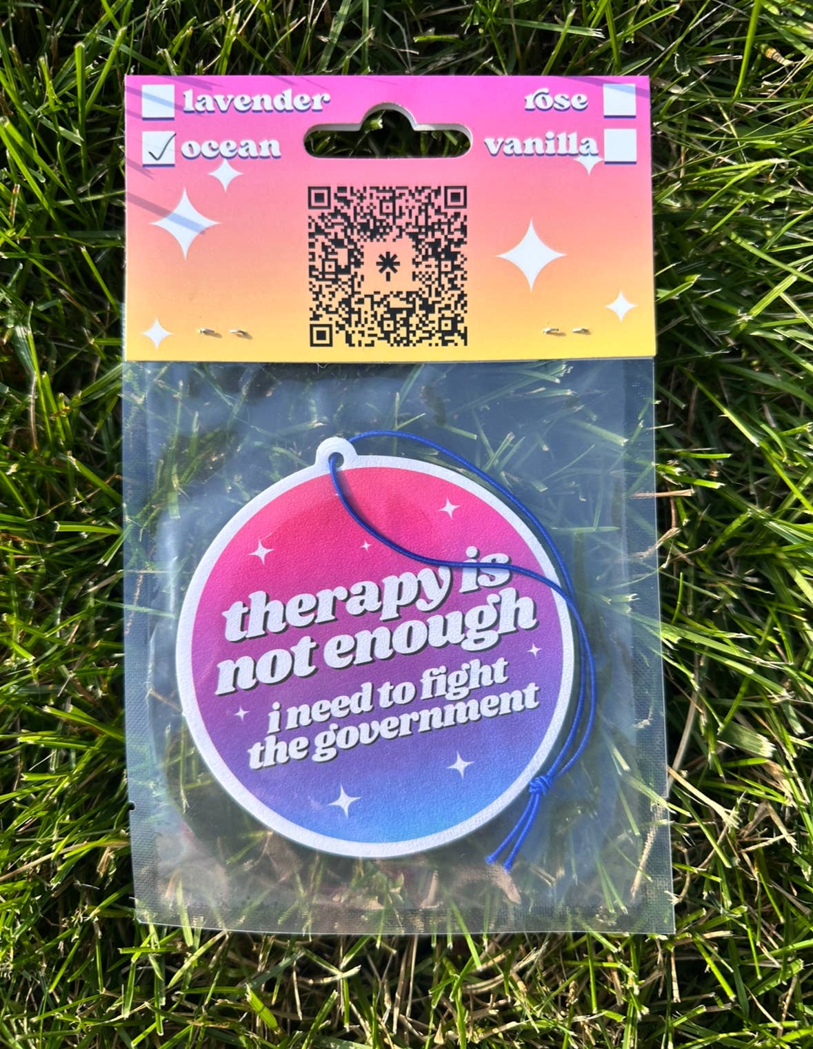 I Need To Fight The Government Car Air Freshener - Ocean