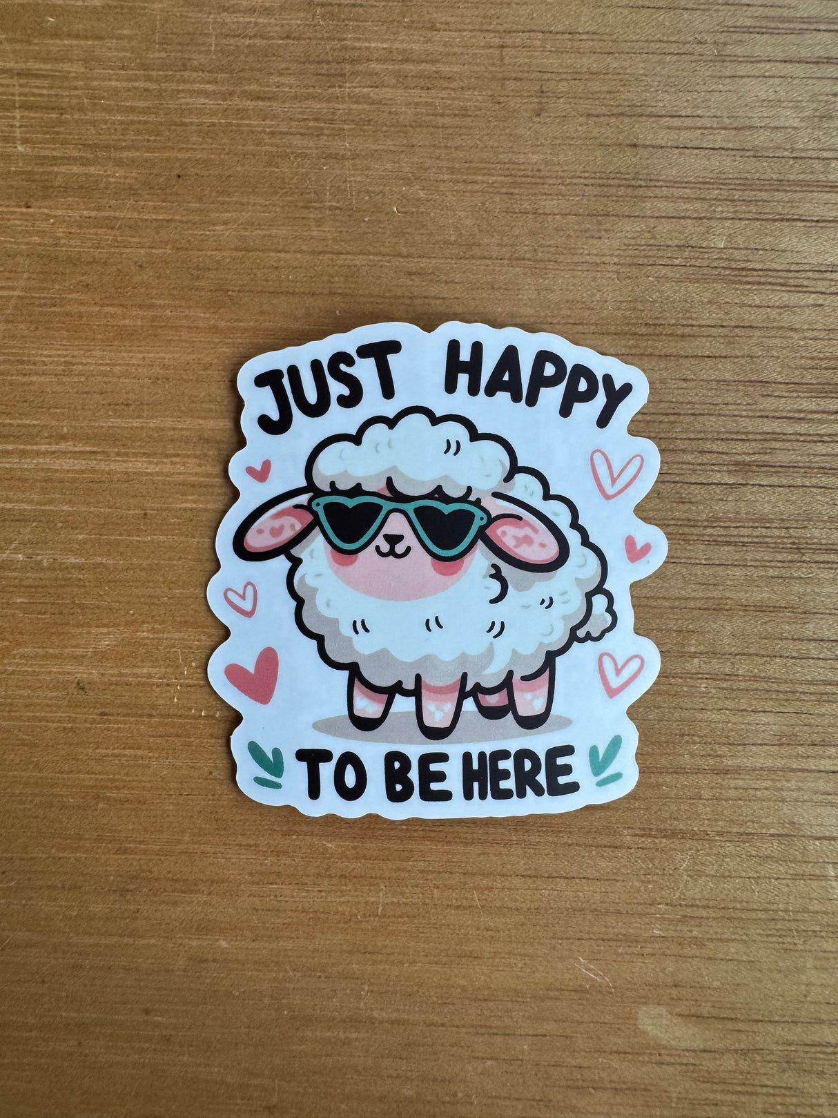 Just Happy To Be Here Sheep Sticker