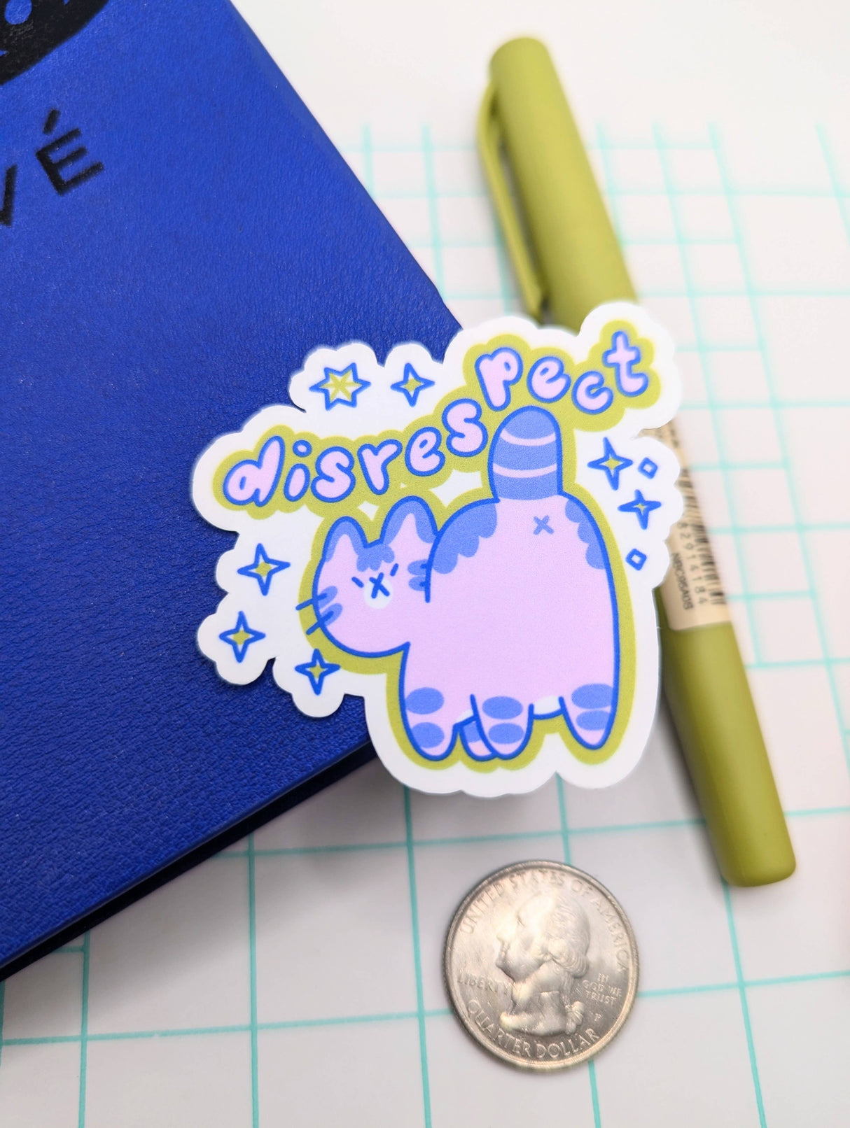 Disrespect Cat Butthole Vinyl Sticker