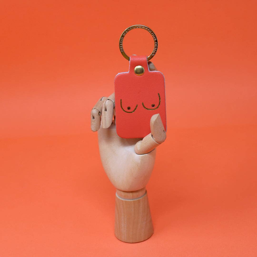 Leather Boobs Key Fob