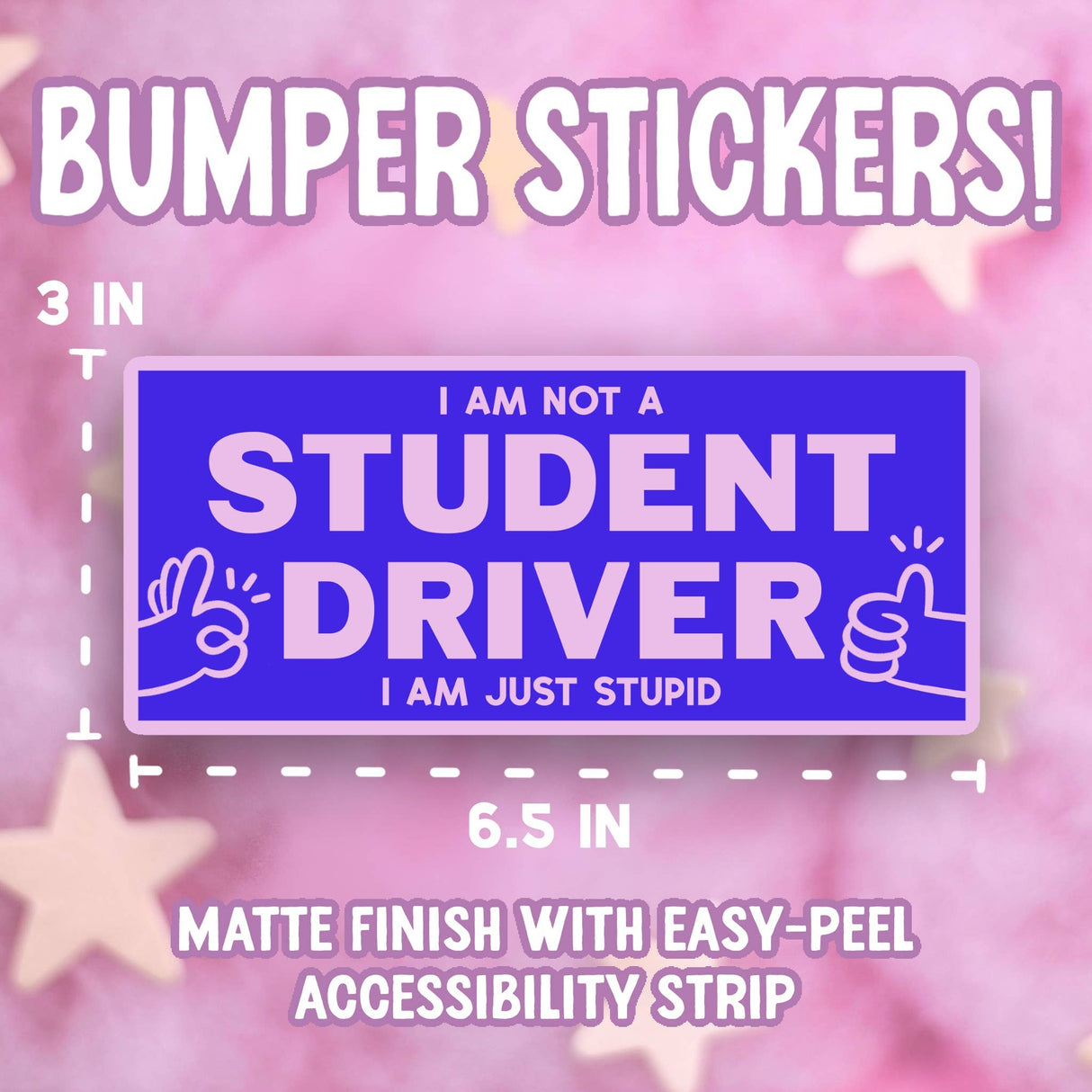 "I am Not a Student Driver; I am Just Stupid" Bumper Sticker