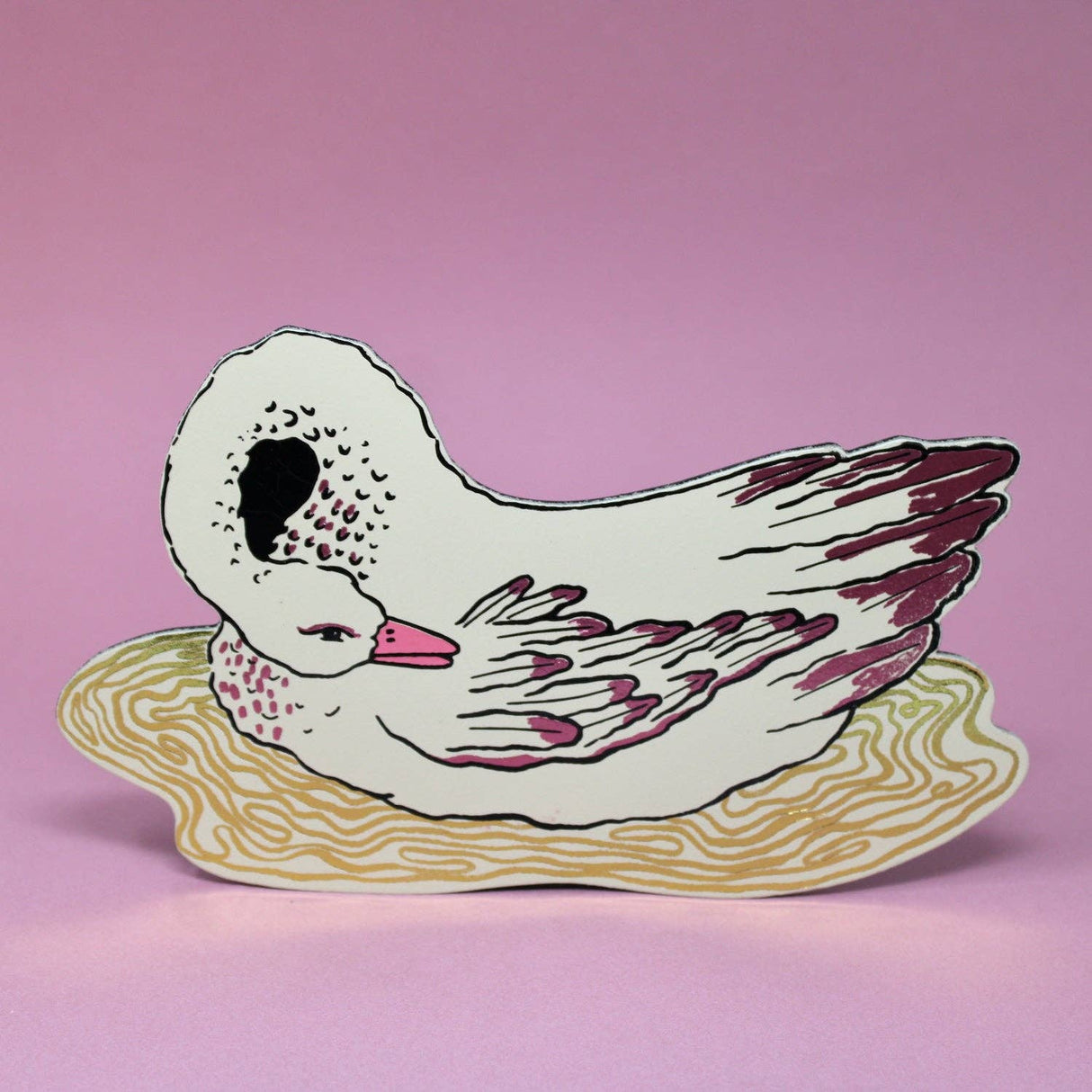 Leather Giant Swan Magnet