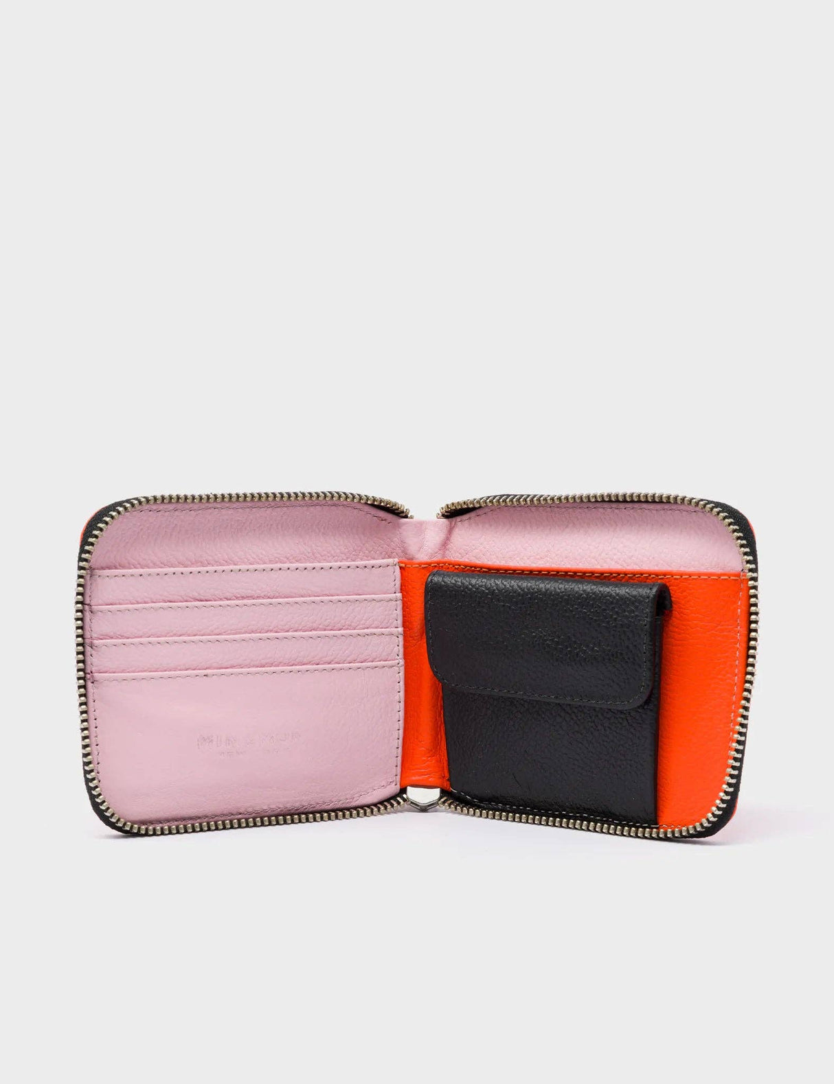 Fedor Vermillion Leather Wallet - Tiger and Flowers