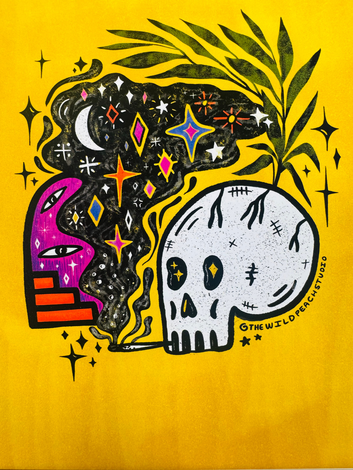 Yellow Skull 5x7 Print